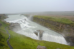 Iceland, Overview of Gullfoss Waterfall