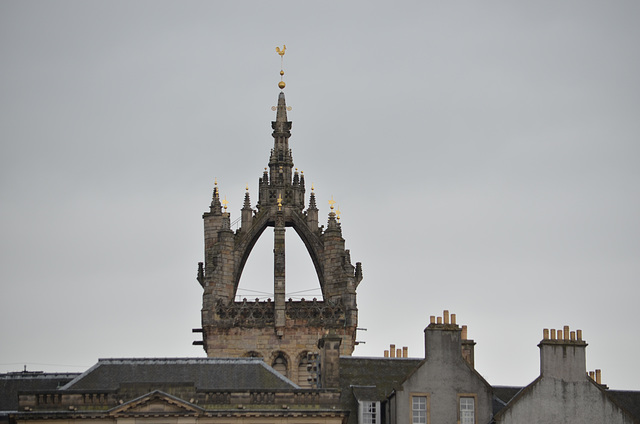 Edinburgh, The Top of St.Giles Cathedral from Princes Street