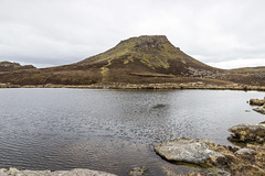 Dùn Caan summit from the nameless lochan