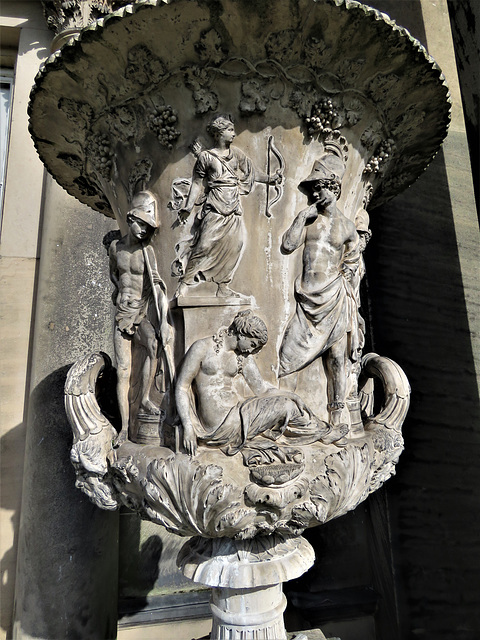 kedleston hall, derbs; c18 coade stone vase c.1778