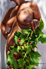 body life outdoor with grape leaves in color 2