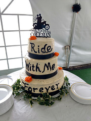 WEDDING CAKE.....  the Groom and Bride are motorcyclist......( I didn't do the cakes)