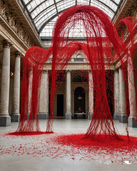 A la manière de Chiharu shiota , artiste japonaise  : composition que j'ai créée à l'aide de l'IA .