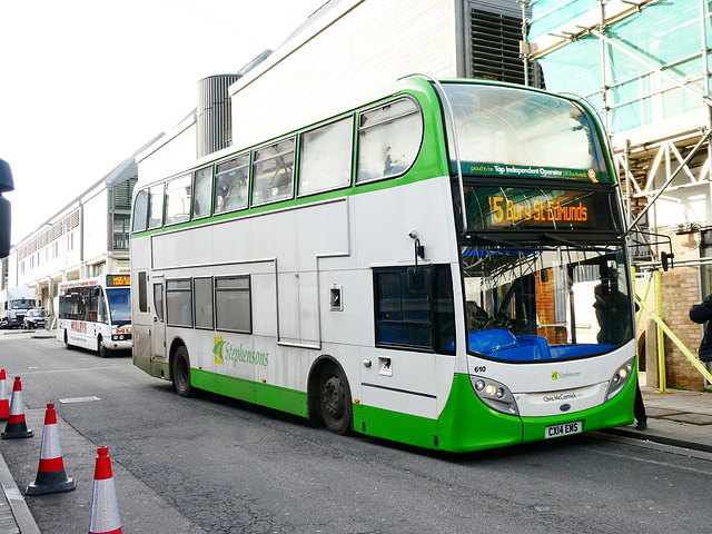 Stephensons of Essex 610 (CX14 EMS) in Bury St. Edmunds - 28 Jan 2019 (P1000082)