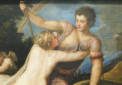 Detail of Venus and Adonis by Titian in the Metropolitan Museum of Art, February 2019