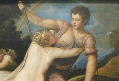 Detail of Venus and Adonis by Titian in the Metropolitan Museum of Art, February 2019