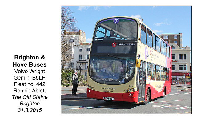 Brighton & Hove Buses no.442 Old Steine - Brighton - 31.3.2015