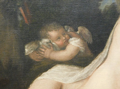 Detail of Venus and Adonis by Titian in the Metropolitan Museum of Art, February 2019