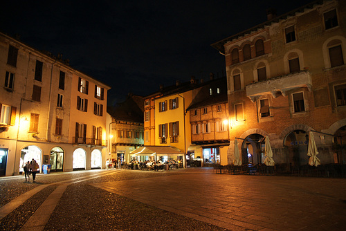 Piazza San Fedele At Night