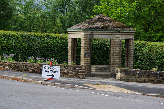 Covid Test Area sign