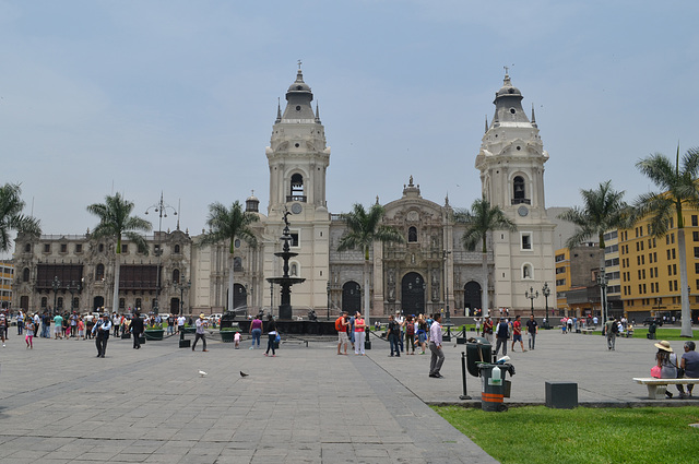 Peru, Lima, The Main Square and the Cathedral Peru, Lima, The Main Square and the Cathedral