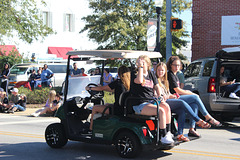 # 5 ~~ Homecoming Parade 2018,  ( My golf cart AND our Grand Daughter driving it :))