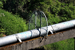 Fence over the pipe.