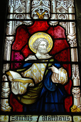 Detail of Stained Glass, Chancel, St Michael's Church, Shirley, Derbyshire