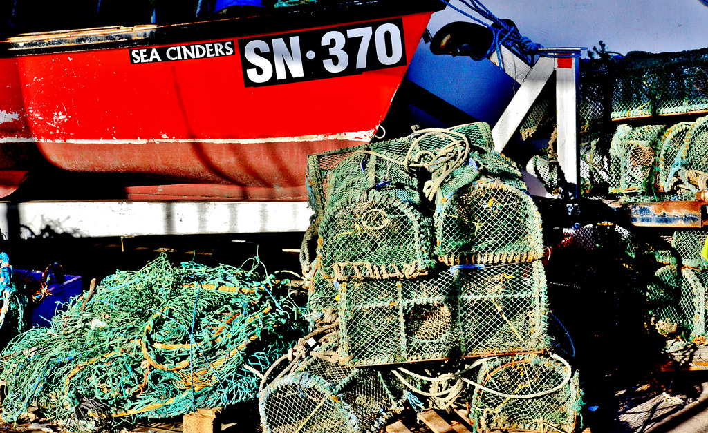 Lobster pots and nets