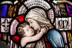 Detail of Bromsgrove Guild Stained Glass, now at Hartlebury Castle, Worcestershire
