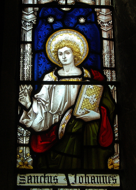 Detail of Stained Glass, Chancel, St Michael's Church, Shirley, Derbyshire