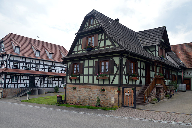 Fachwerkhäuser in Hohwiller ( Elsass )