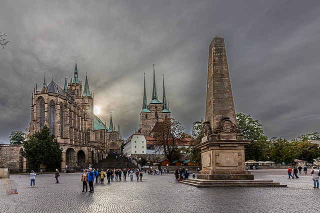 Erfurt - Domplatz im Abendlicht (240°)