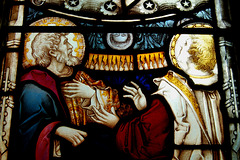 Detail of Stained Glass, East Window, St Michael's Church, Shirley, Derbyshire