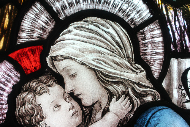 Detail of Bromsgrove Guild Stained Glass, now at Hartlebury Castle, Worcestershire