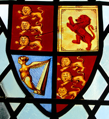 Detail of Stained Glass East window of South Aisle,  St Michael's Church, Shirley, Derbyshire