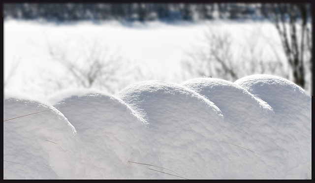 les formes naturelle de la neige et le vent.