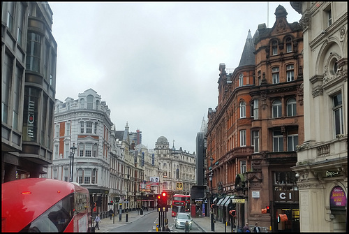 bussing down Shaftesbury Ave