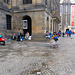 On the steps of the Royal Palace