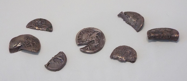 Seven Denarii from the Chao de Llamas Hoard in the Archaeological Museum of Madrid, October 2022