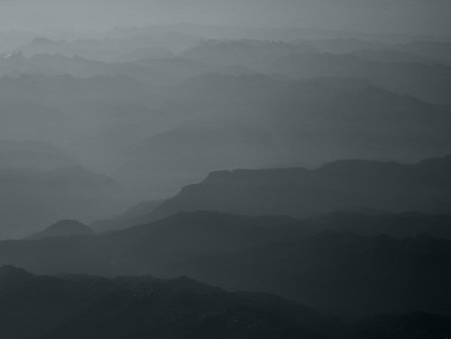 The Alps from 30.000 ft.