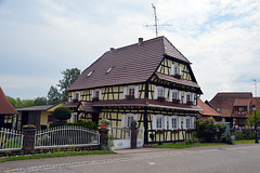 Fachwerkhäuser in Hohwiller ( Elsass )