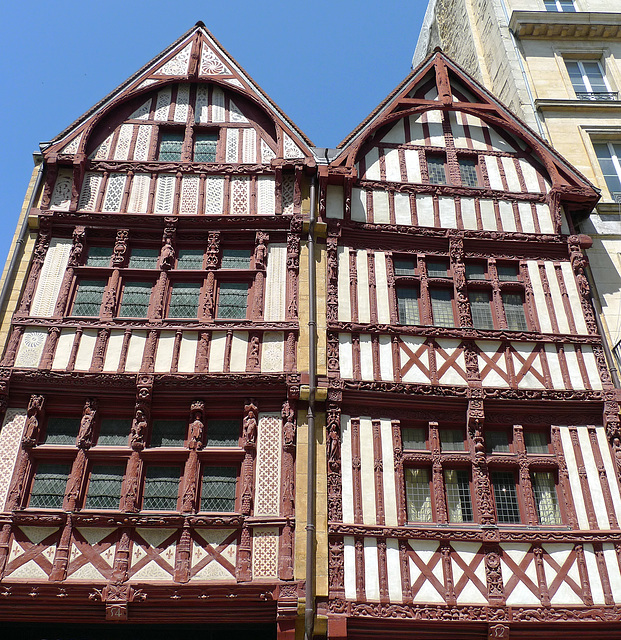 France - Caen, Maisons a Pans de Bois