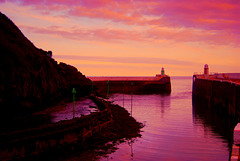 Sea Walls at  Laxey harbour, Isle of Man