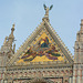 Italy, The Top of the Central Nave Facade of the Duomo di Siena