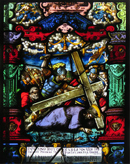 kedleston church derbs; swiss c17 passion glass by franz fallenter dated 1602