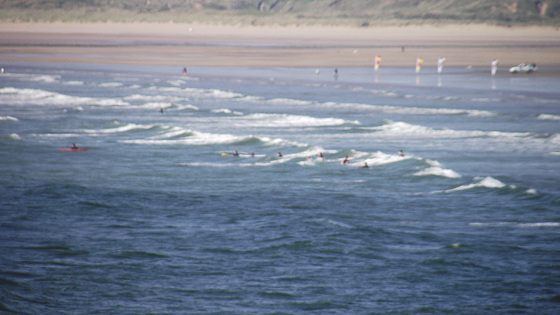 Some daring would-be surfers