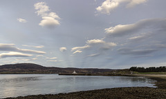 Anti-crepuscular rays over Churchton Bay