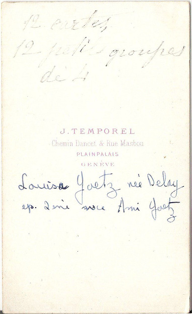 Louisa Goetz née Delay (verso)