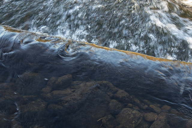 the weir at Mossy Lea Farm