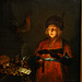 Jeune chantre lisant à la lueur d'une chandelle - Huile sur toile de Michel Gobin