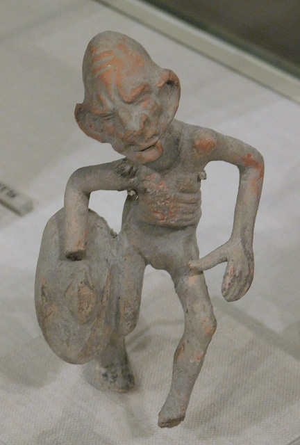 Terracotta Statuette of a Grotesque Man with a Shield in the Metropolitan Museum of Art, October 2023