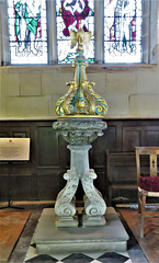 kedleston church derbs; c18 font c.1700