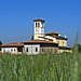 Clear skies - From the wheat field, the parish church of San Damiano, Piacenza