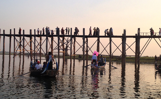 U Bein bridge at sunset