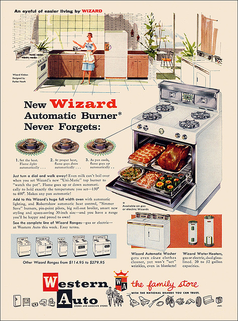 Western Auto/Wizard Appliance Ad, 1957