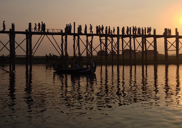 U Bein bridge at sunset