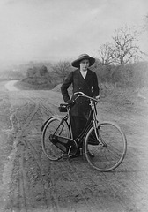 Doris Pritchard with bicycle c1909