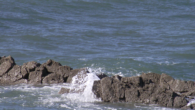 Just little waves against the rocks
