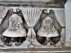 kedleston church derbs ;  c17 tomb of sir john curzon +1686, erected 1664 by richard hall